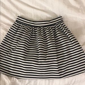 Black and white striped skirt
